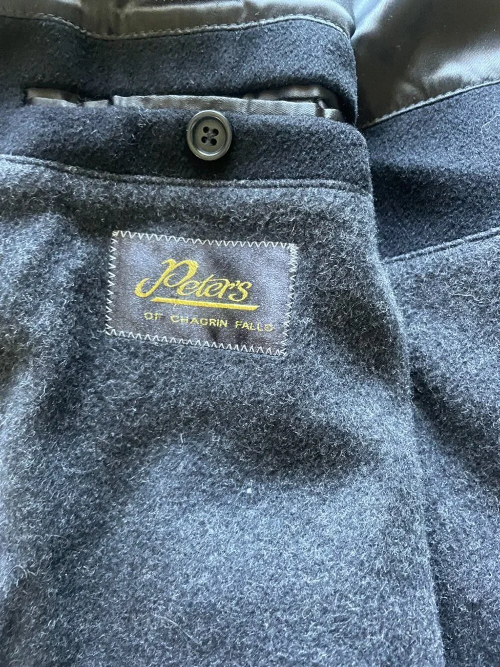 Movimento Made in Italy 100% Cashmere Black Overcoat Size 52 / 42 - Picture 8 of 8